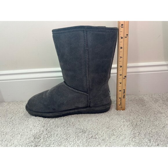 Bearpaw Emma Size 9 Shearling Fur Lined Winter 10" Boots Gray Suede - Picture 6 of 16
